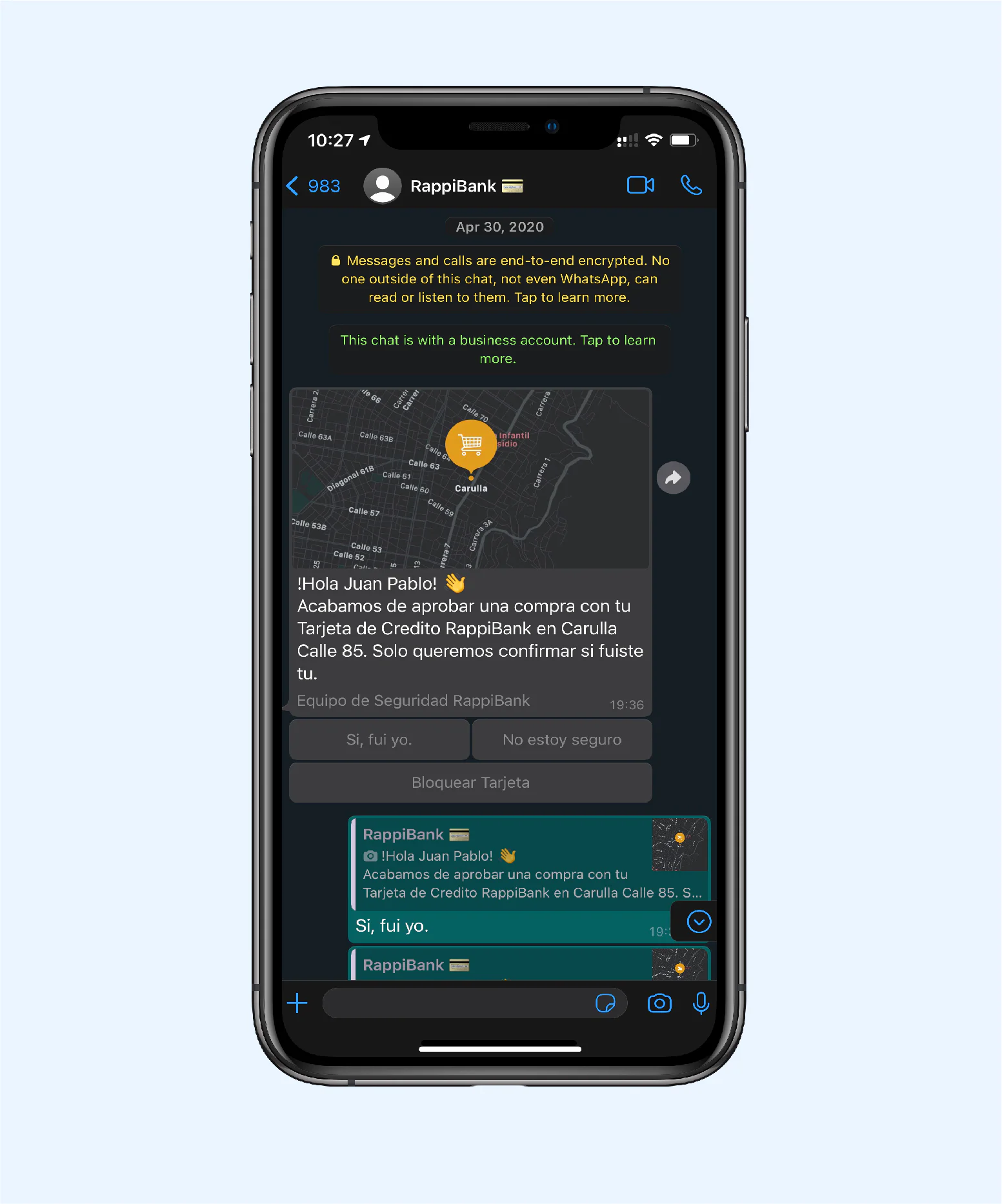 Rappi SMS notification Rappi SMS notification